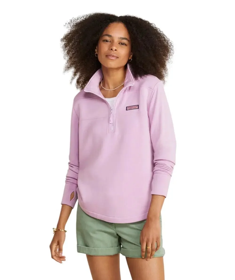 Vineyard Vines Dreamcloth Shep Sweatshirt Womens M Light Pink Quarter-Zip Logo